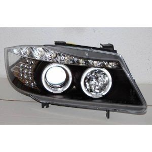 FAROS DELANTEROS LUZ DE DIA BMW E90 05-08 BLACK INTERMITENTE LED