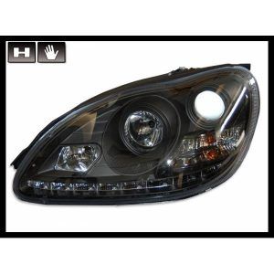 FAROS DELANTEROS LUZ DE DIA MERCEDES W220 '98'05, BLACK
