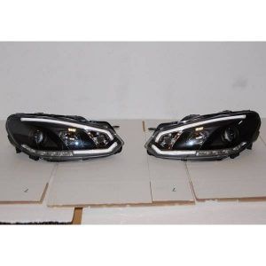 FAROS DELANTEROS LUZ DE DIA REAL VOLKSWAGEN GOLF 6 2009-2012 BLACK