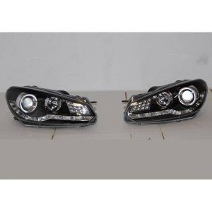 FAROS DELANTEROS LUZ DE DIA VOLKSWAGEN GOLF 6 09-13 BLACK INT. LED