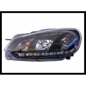 FAROS DELANTEROS LUZ DE DIA REAL VOLKSWAGEN GOLF 6 09-12 BLACK