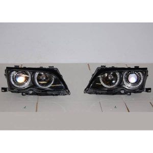 FAROS DELANTEROS OJOS DE ANGEL BMW E46 '02/'05 4P. ELECT. BLACK