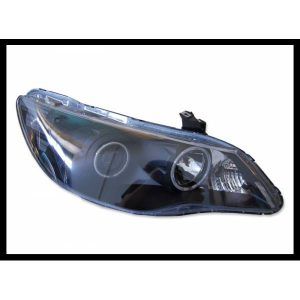 FAROS DELANTEROS OJOS DE ANGEL HONDA CIVIC '06 4P HYBRID BLACK