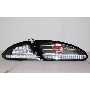 PILOTOS TRASEROS SEAT LEON '05-'08 LED BLACK/CHROME INTERMITENTE LED