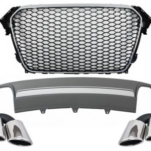 PARRILLA Y DIFUSOR TRASERO ADECUADOS PARA AUDI A4 B8 FACELIFT (2012-2015) LIMUSINA / AVANT RS DESIGN