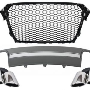 PARRILLA Y DIFUSOR TRASERO ADECUADOS PARA AUDI A4 B8 FACELIFT (2012-2015) LIMUSINA / AVANT RS DESIGN