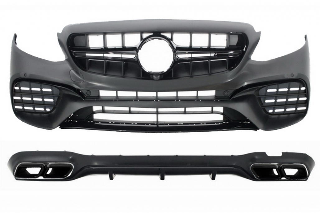 KIT DE CARROCERÍA EXTERIOR APTO PARA MERCEDES CLASE E W213 (2016-2019) E63 DISEÑO PUNTAS DE SILENCIADOR DE ESCAPE