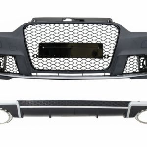 KIT DE CARROCERIA CON DIFUSOR Y PUNTAS DE ESCAPE ADECUADOS PARA AUDI A3 8V SEDAN CABRIO (2012-2015) DISEÑO RS3