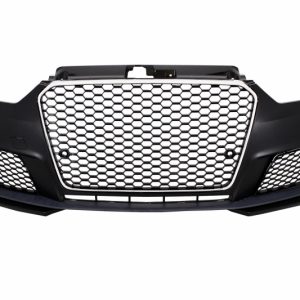 PARAGOLPES DELANTERO ADECUADO PARA AUDI A3 8V (2012-2015) 5D HATCHBACK SPORTBACK RS3 LOOK CHROME BLACK