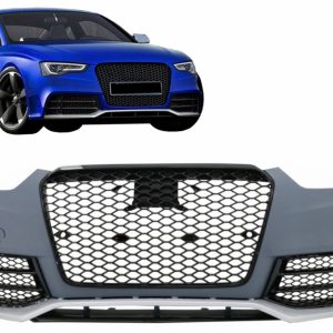 PARAGOLPES DELANTERO ADECUADO PARA AUDI A5 8T FACELIFT (2012-2016) DISEÑO RS5 CON PARRILLAS DE PANAL