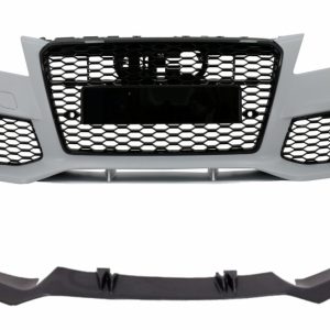 PARAGOLPES DELANTERO CON LABIO DE ALERÓN ADICIONAL DE CARBONO REAL ADECUADO PARA AUDI A7 4G PRE-FACELIFT (2010-2014) DISEÑO RS7