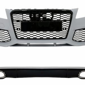 PARAGOLPES DELANTERO CON DIFUSOR Y PUNTAS DE ESCAPE ADECUADOS PARA AUDI A7 4G PRE-FACELIFT (2010-2014) RS7 DESIGN