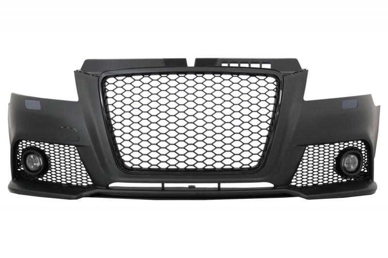PARAGOLPES DELANTERO CON LUCES ANTINIEBLA ADECUADAS PARA AUDI A3 8P 8PA FACELIP RS3 DESIGN (2009-2012) Y FAROS DRL OPTIC BLACK - Imagen 2