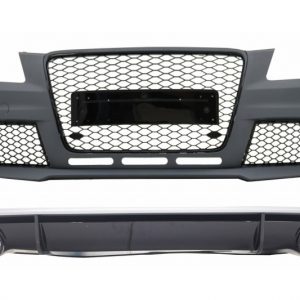 PARAGOLPES DELANTERO CON SOPORTADOR DE PARAGOLPES TRASERO DIFUSOR Y PUNTAS DE ESCAPE ADECUADOS PARA AUDI A4 B8 PRE-FACELIFT (2008-2011) RS4 DESIGN