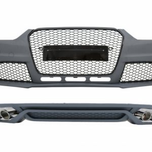 PARAGOLPES DELANTERO CON DIFUSOR TRASERO Y CONSEJOS PARA SILENCIADORES DE ESCAPE ADECUADOS PARA AUDI A4 B8 SEDAN FACELIFT (2012-2015) DISEÑO RS4