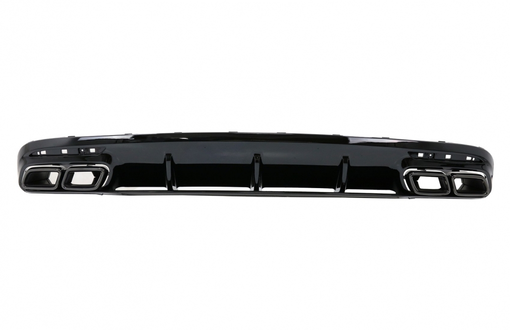DIFUSOR DE AIRE DE PARACHOQUES TRASERO CON PUNTAS DE SILENCIADOR NEGRO ADECUADO PARA MERCEDES CLASE S C217 COUPE (2014-2020) S63 FACELIFT DESIGN