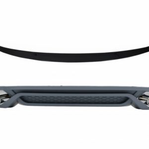 DIFUSOR TRASERO CON PUNTAS DE ESCAPE Y SPOILER DE TRONCO PIANO NEGRO ADECUADO PARA AUDI A4 B8 SEDAN FACELIFT (2012-2015) AB-DESIGN