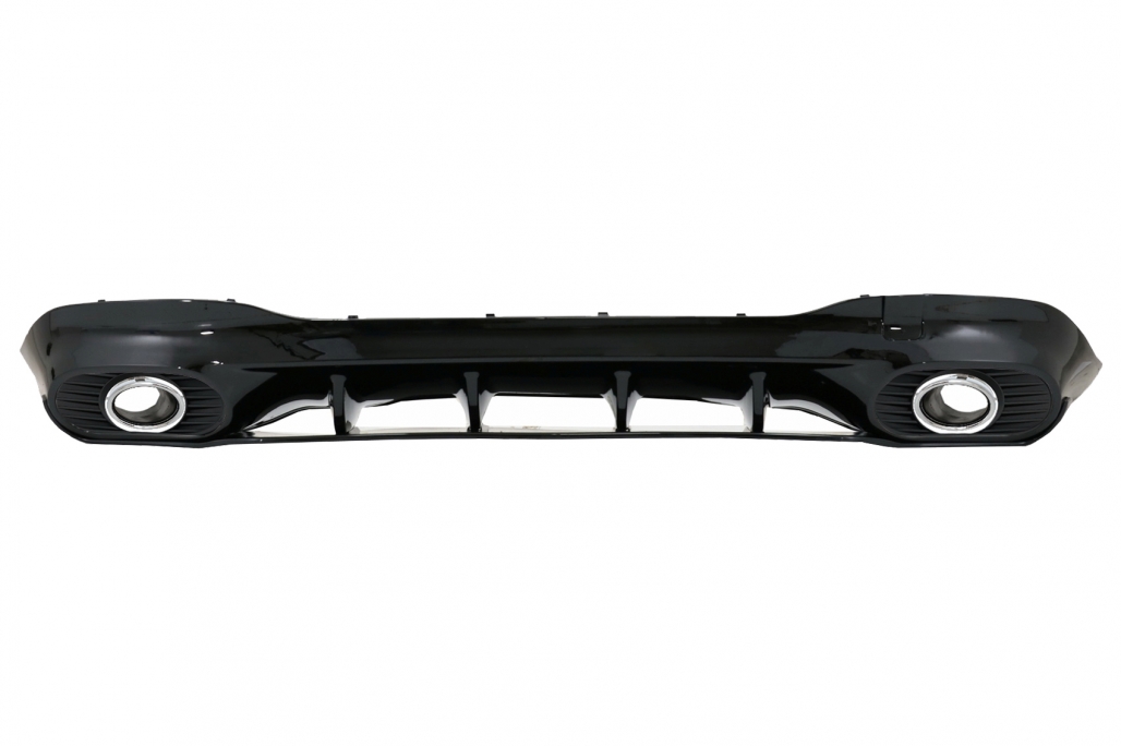 DIFUSOR TRASERO Y TERMINALES DE ESCAPE PLATA APTO PARA MERCEDES CLA X118 SHOOTING BRAKE C118 COUPE SPORT LINE (2019-UP) CLA35 DESIGN