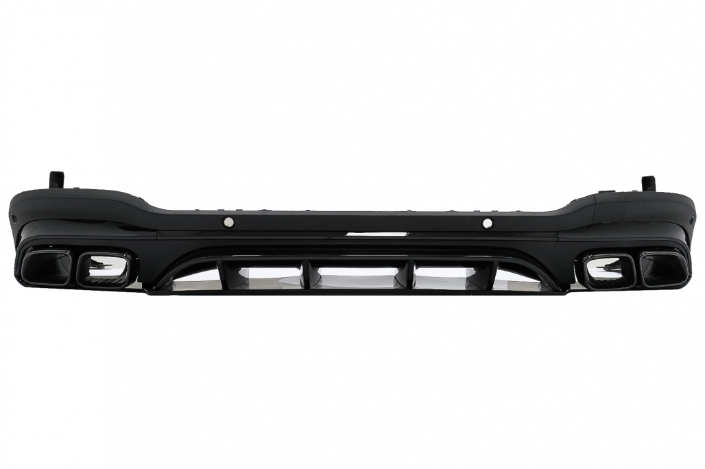 DIFUSOR TRASERO CON PUNTAS DE SILENCIADOR DE ESCAPE NEGRO ADECUADO PARA MERCEDES GLC SUV X253 FACELIFT (2020-UP) GLC63 DESIGN NIGHT PACKAGE