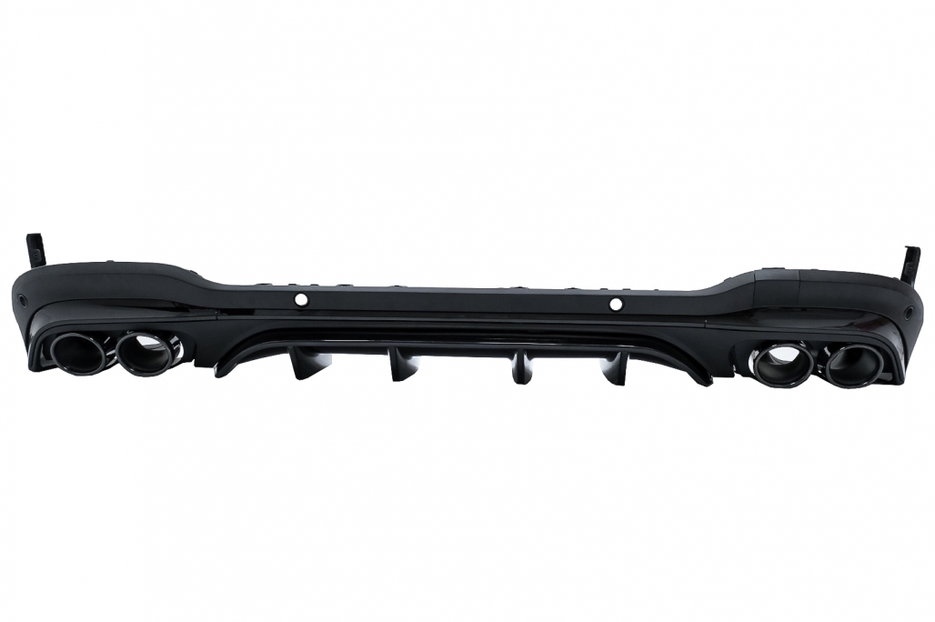 DIFUSOR TRASERO CON PUNTAS DE SILENCIADOR DE ESCAPE NEGRO ADECUADO PARA MERCEDES GLC SUV X253 FACELIFT (2020-) GLC43 DESIGN NIGHT PACKAGE