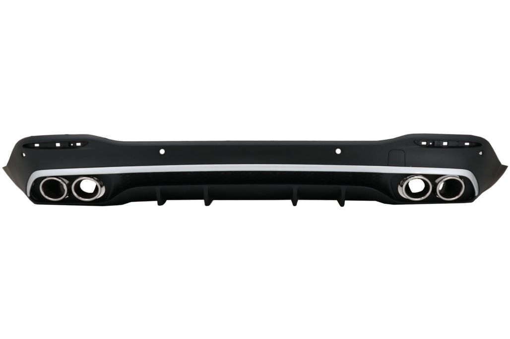 DIFUSOR TRASERO CON PUNTAS DE SILENCIADOR DE ESCAPE PLATEADO ADECUADO PARA MERCEDES GLE W167 SUV V167 SPORT LINE (2019-UP) GLE53 DESIGN