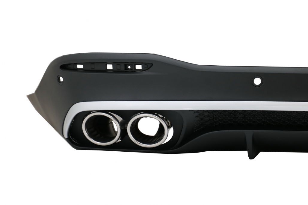 DIFUSOR TRASERO CON PUNTAS DE SILENCIADOR DE ESCAPE PLATEADO ADECUADO PARA MERCEDES GLE W167 SUV V167 SPORT LINE (2019-UP) GLE53 DESIGN - Imagen 3