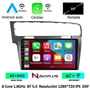 Pantalla Multimedia Volkswagen Golf VII 10" Negro