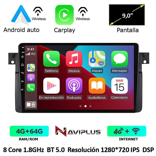 Pantalla Multimedia Bmw Serie 3 E46 9 pulgadas (nueva version)