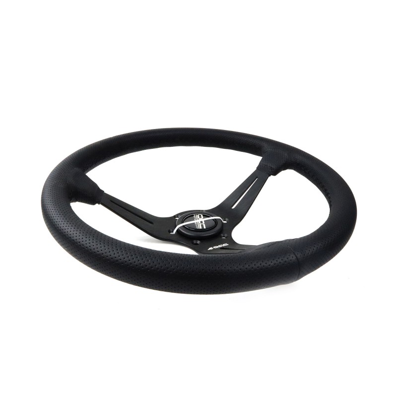 VOLANTE DESPLAZADO MOD. CLASSIC PIEL PERFORADA BRAZOS NEGROS OCC MOTORSPORT - Imagen 4