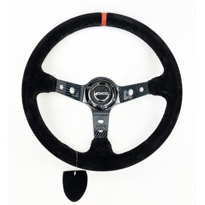 VOLANTE DESPLAZADO MOD. TRACK PIEL VUELTA BRAZOS CARBON LOOK OCC MOTORSPORT - Imagen 2