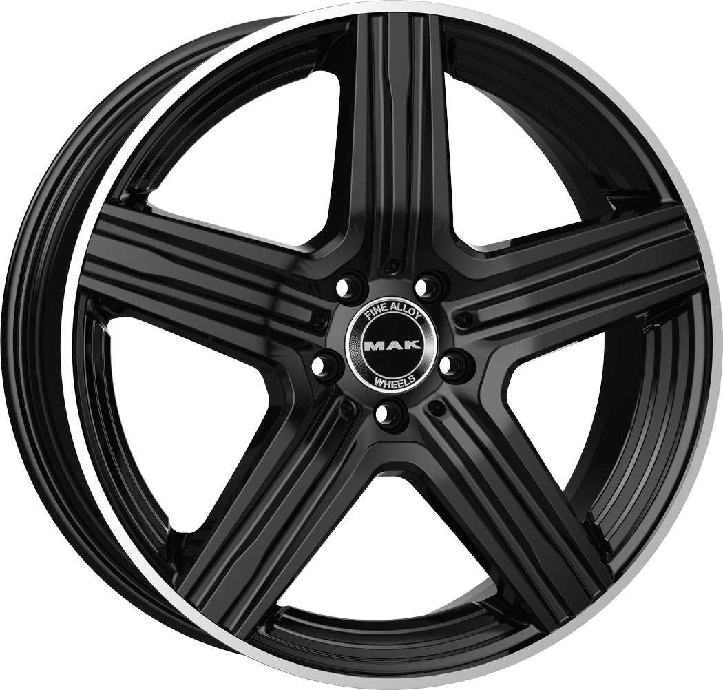 4 LLANTAS MAK LEWIS EN 21 PULGADAS CON ACABADO GLOSS BLACK MIRROR RING