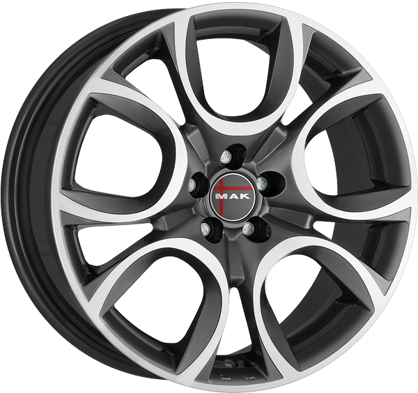 4 LLANTAS MAK TORINO EN 14 PULGADAS CON ACABADO GUN METALLIC MIRROR FACE