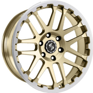 4 LLANTAS DLW COMBAT EN 20 PULGADAS CON ACABADO MATT GOLD LIP + CAP POLISH