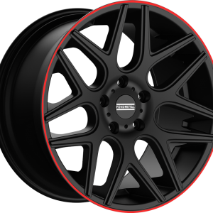 4 LLANTAS FONDMETAL MOROS EN 20 PULGADAS CON ACABADO MATT BLACK RED LIP