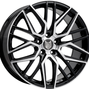 4 LLANTAS FOX BMA EN 18 PULGADAS CON ACABADO GLOSS BLACK W/ POLISHED FACE