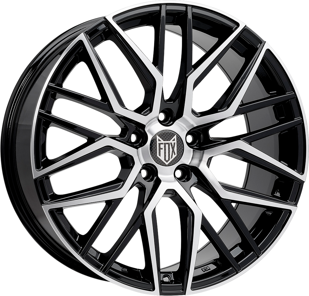 4 LLANTAS FOX BMA EN 19 PULGADAS CON ACABADO GLOSS BLACK W/ POLISHED FACE