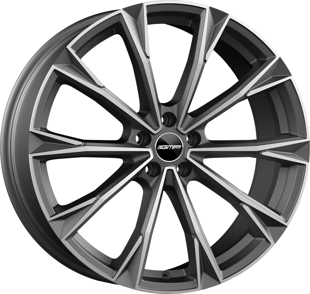4 LLANTAS GMP TOTALE EN 22 PULGADAS CON ACABADO MATT ANTHRACITE DIAMOND