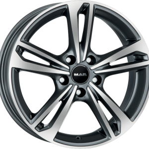 4 LLANTAS MAK EMBLEMA EN 16 PULGADAS CON ACABADO GUN METALLIC MIRROR FACE
