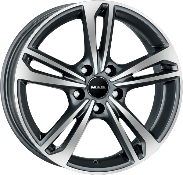 4 LLANTAS MAK EMBLEMA EN 16 PULGADAS CON ACABADO GUN METALLIC MIRROR FACE