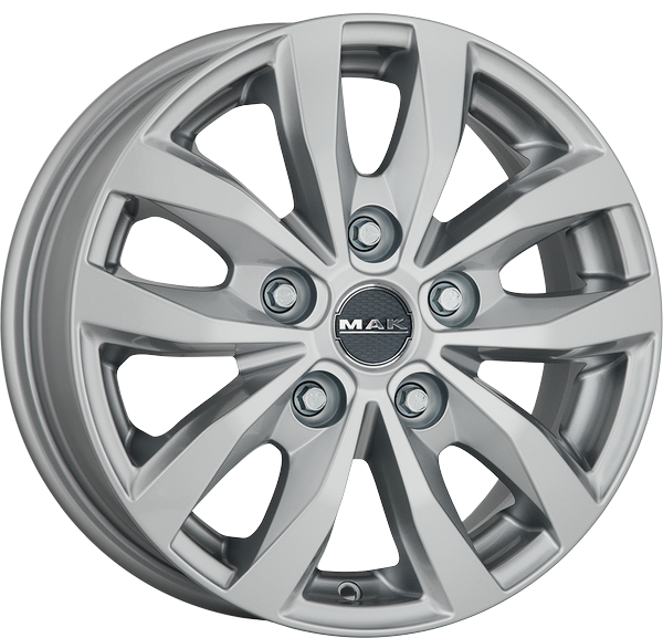 4 LLANTAS MAK LOAD 5 EN 15 PULGADAS CON ACABADO SILVER