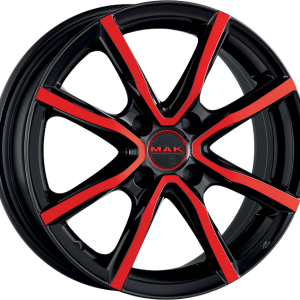 4 LLANTAS MAK MILANO 4 EN 15 PULGADAS CON ACABADO BLACK & RED
