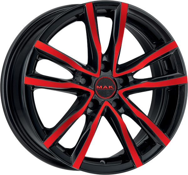 4 LLANTAS MAK MILANO EN 16 PULGADAS CON ACABADO BLACK & RED