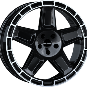 4 LLANTAS MAK TREK EN 20 PULGADAS CON ACABADO GLOSS BLACK MIRROR RING