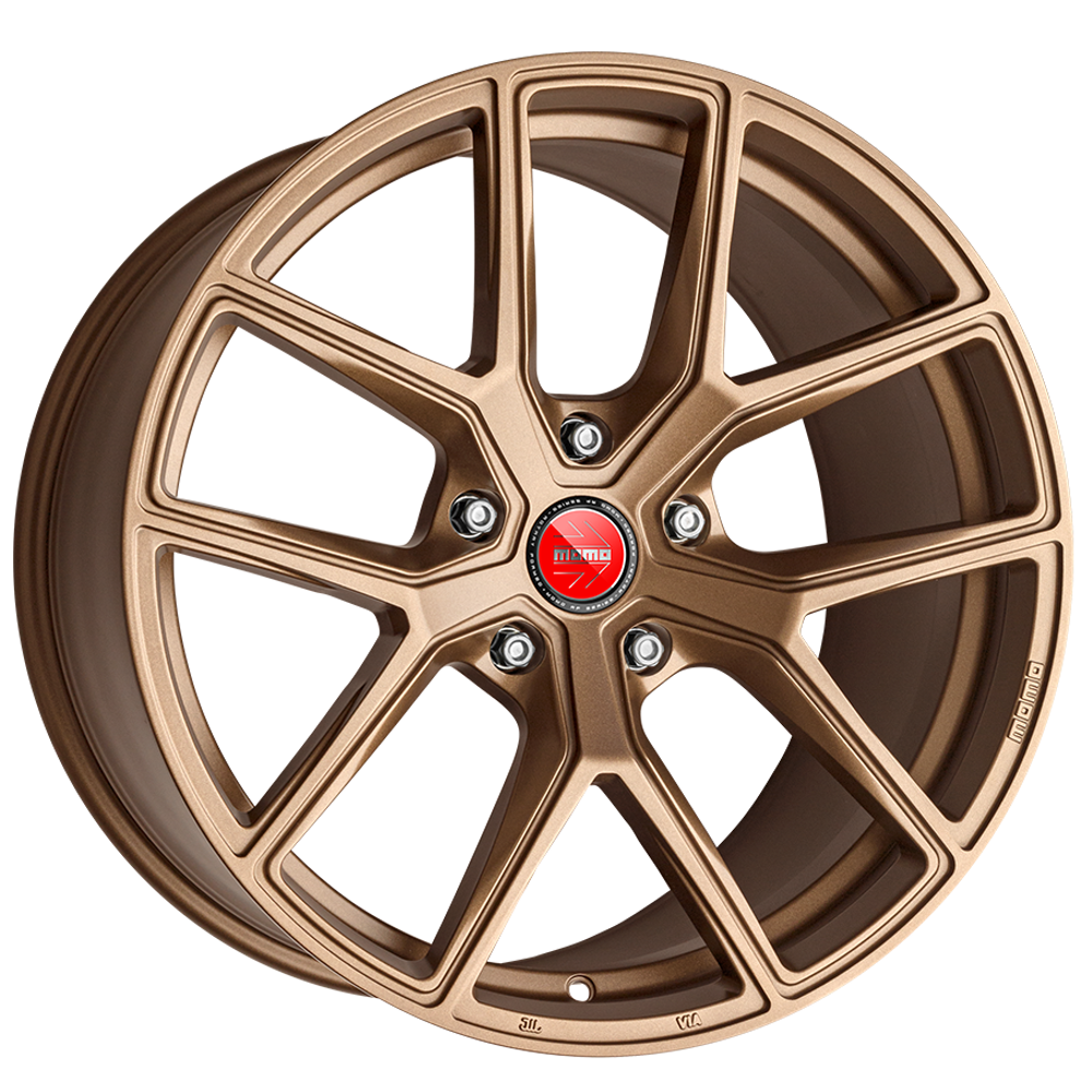 4 LLANTAS MOMO RF-01 EN 19 PULGADAS CON ACABADO GOLDEN BRONZE