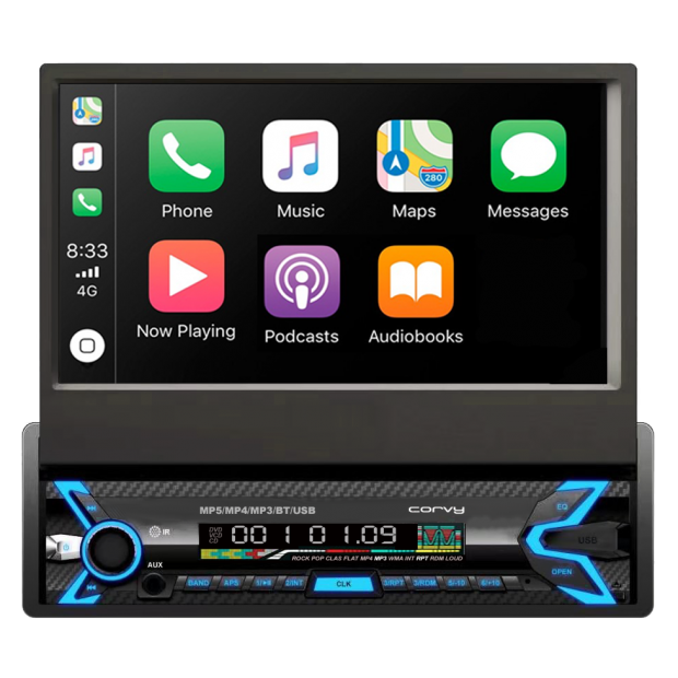 Pantalla 7" 1 Din Car Play y Android Auto inalambrica DV-799