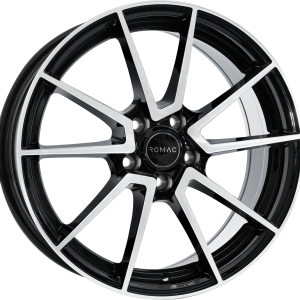 4 LLANTAS ROMAC AIR EN 18 PULGADAS CON ACABADO GLOSS BLACK W/ POLISHED FACE