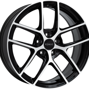 4 LLANTAS ROMAC DIABLO EN 18 PULGADAS CON ACABADO GLOSS BLACK W/ POLISHED FACE