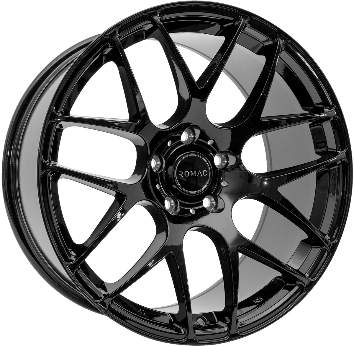 4 LLANTAS ROMAC RADIUM EN 17 PULGADAS CON ACABADO GLOSS BLACK