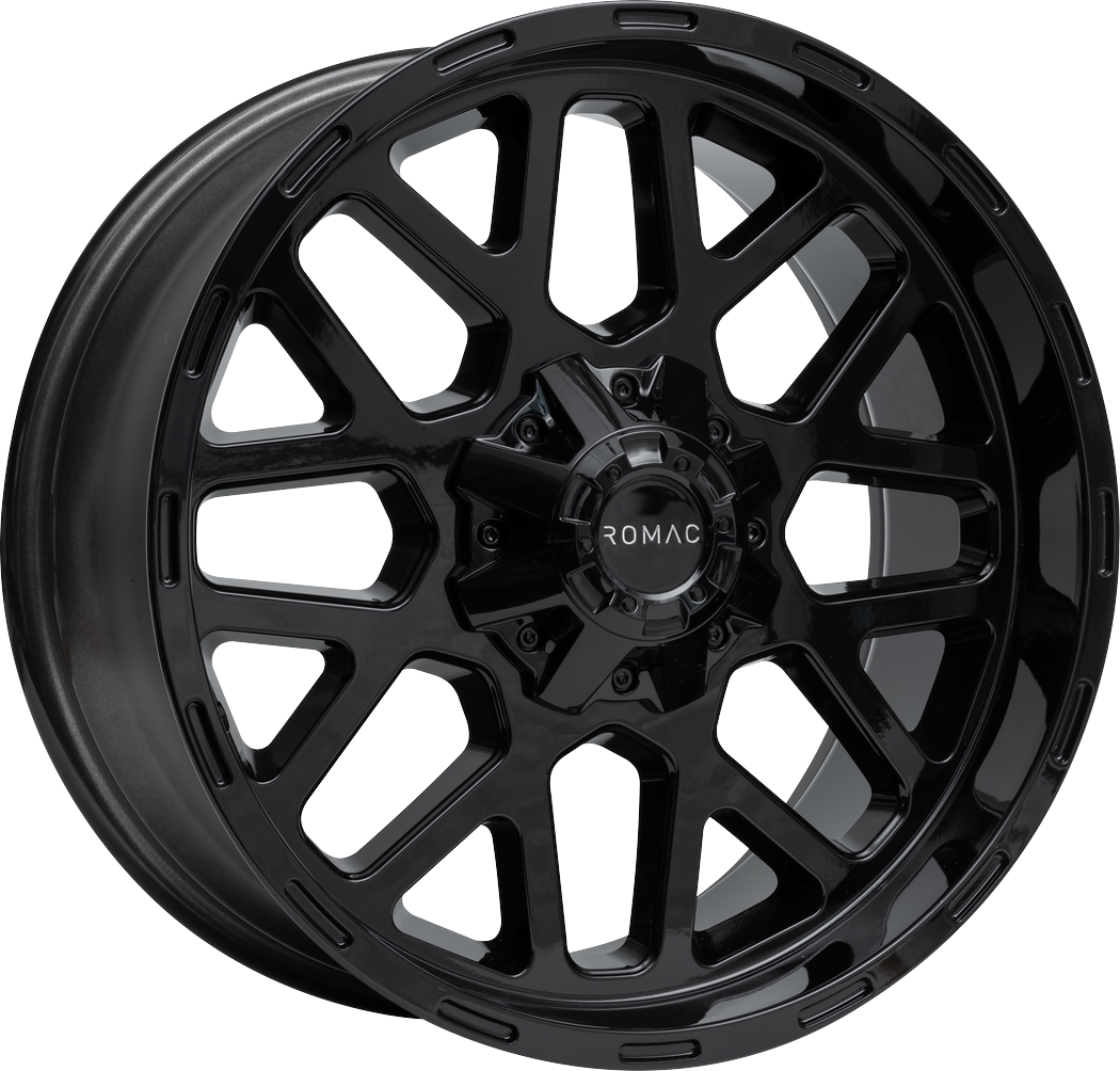 4 LLANTAS ROMAC UTAH EN 20 PULGADAS CON ACABADO GLOSS BLACK