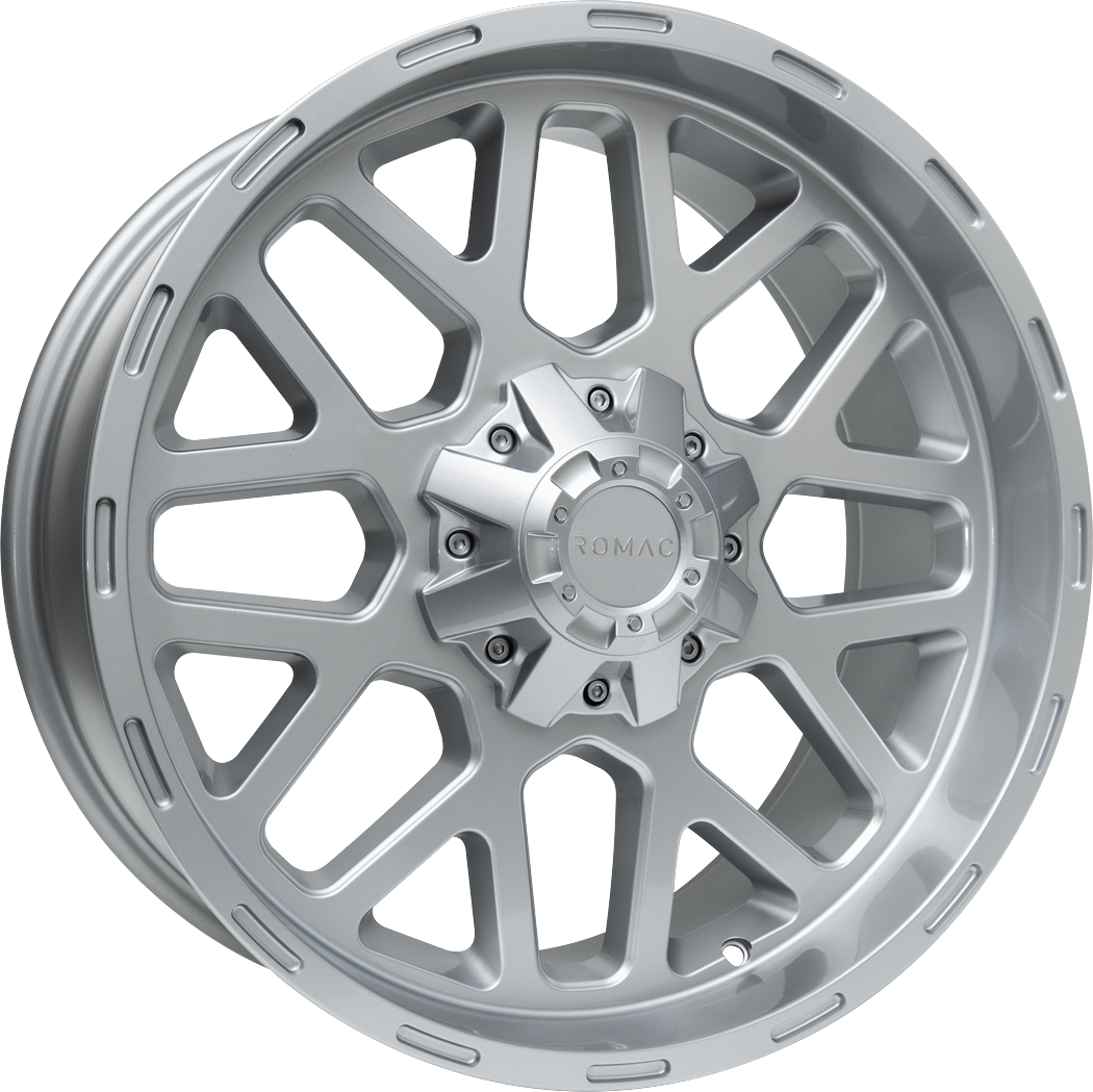 4 LLANTAS ROMAC UTAH EN 20 PULGADAS CON ACABADO HYPER SILVER
